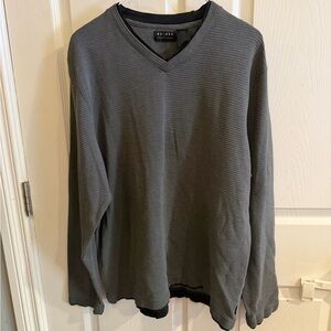 90s Vintage Mens Gray V-Neck Sweater